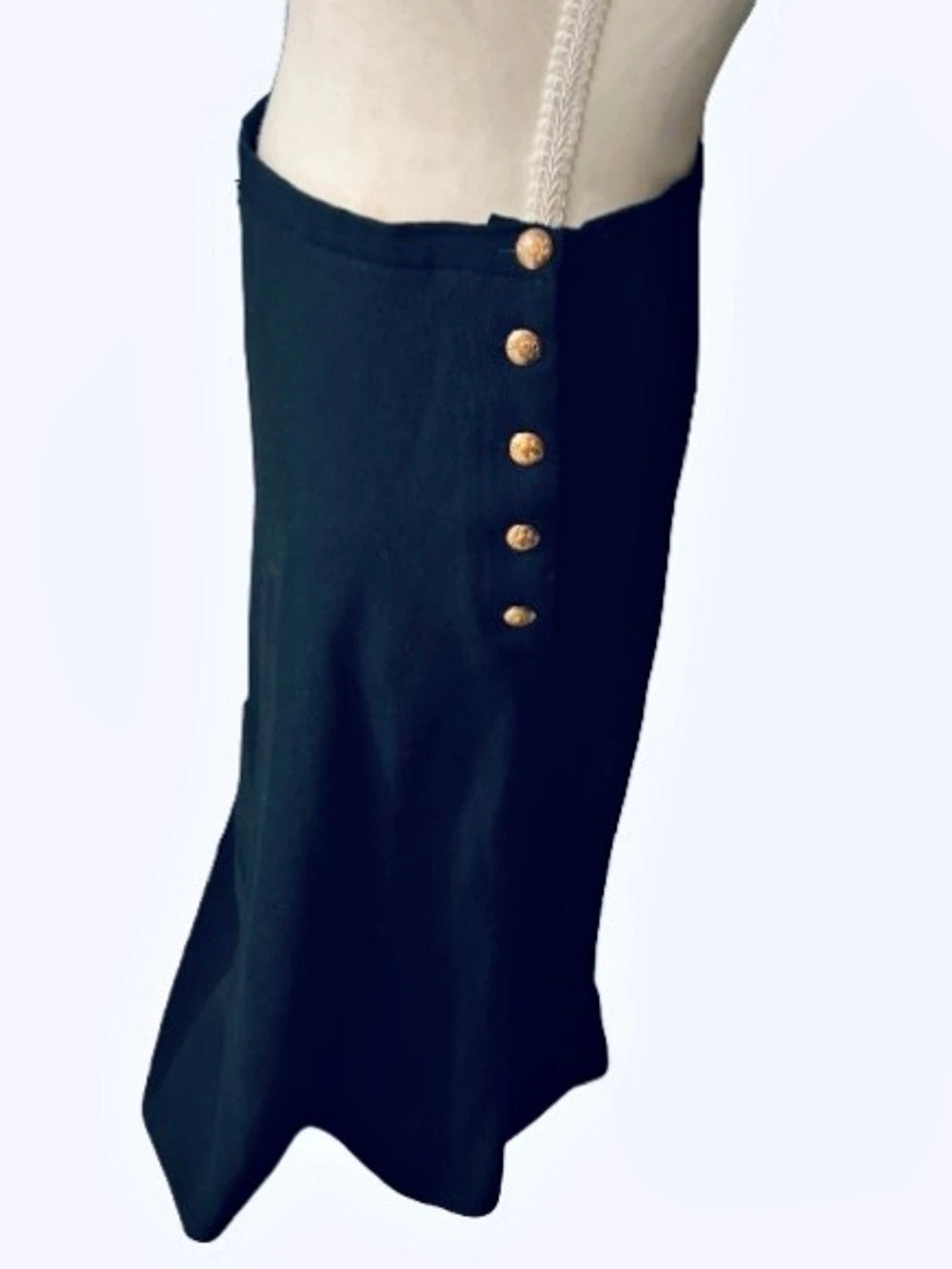Wool 10P RALPH LAUREN A-Line Skirt in Navy Blue Petite Designer Polo Fall Winter - Picture 5 of 13